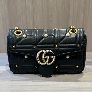 Gucci limited edition pearl marmont Leather Shoulder Bag